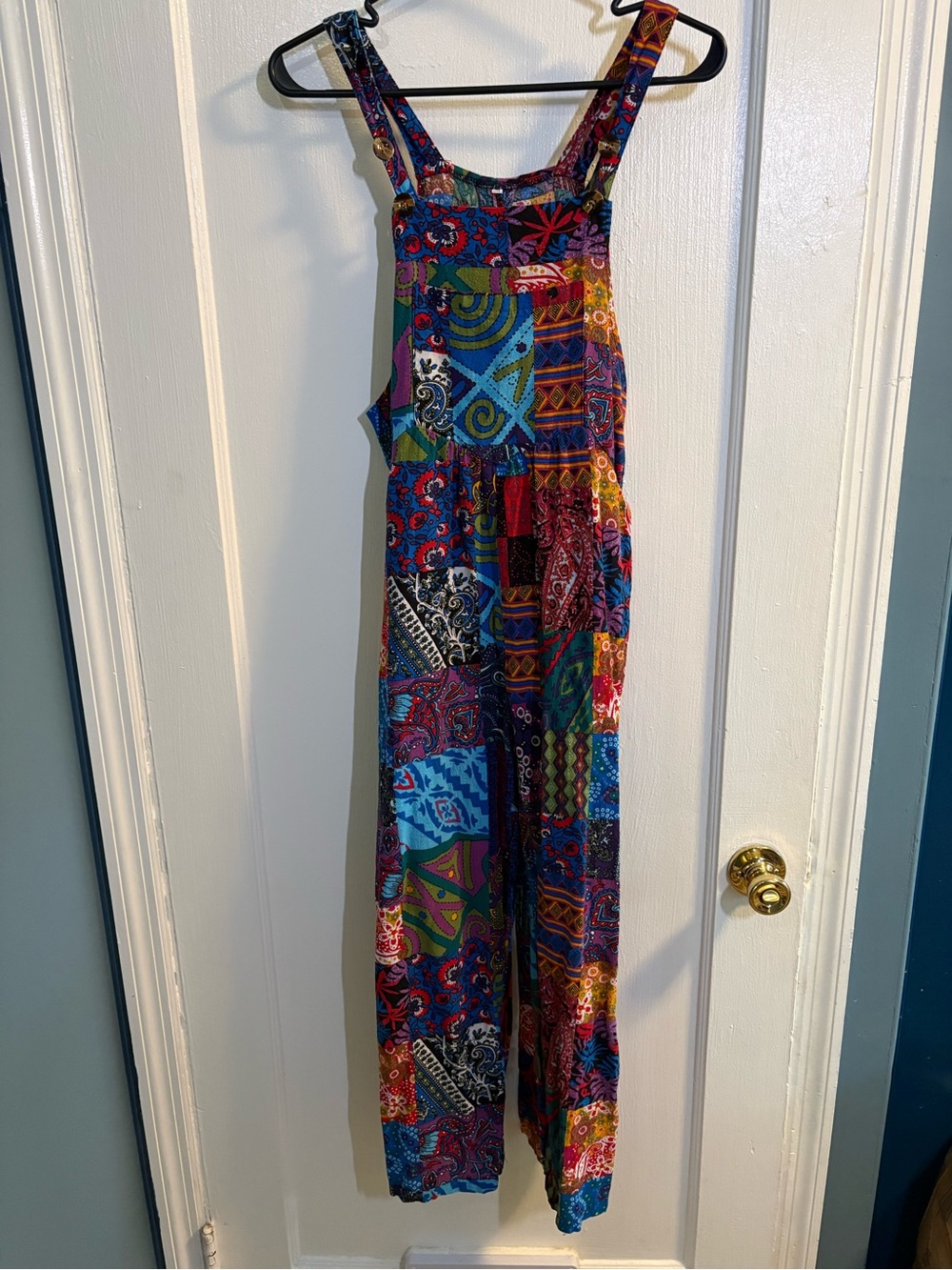 Colorful Patchwork Wide-Leg Jumpsuit - Multicolor